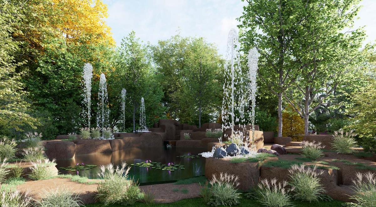 Pushkar Vanam water fountains